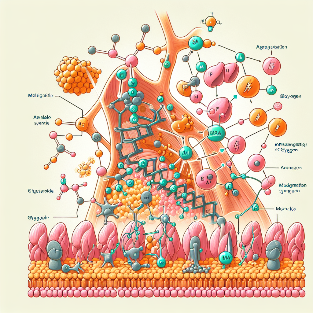 Le tirzépatide et la régulation de la synthèse du glycogène dans les muscles.